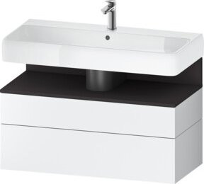 Duravit Waschtischunterschrank Qatego Wandhängend Grau Matt mit Weißer Front B/T/H: 99 x 47 x 59 cm - Bild 1
