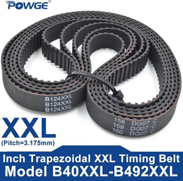 POWGE XXL Zahnriemen in Schwarz mit Riemenbreite von 5-15mm (Modelle B40XXL bis B492XXL) - Bild 1