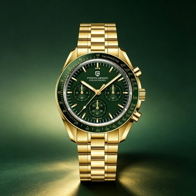 Pagani Design Chronograph, Gold, Edelstahl, Quarz, Herren - Bild 1