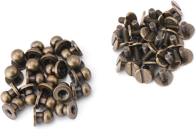 GoolRC 20 Stück Runde Kupfer-Nagel-Nieten in Schwarz für DIY Leder-Zubehör, Durchmesser: 8 mm, Höhe: 6 mm - Bild 1