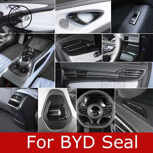 ourlife Carbonfaser-Design Innendekorations-Abdeckungen für BYD Seal EV 2024 2025 2026 in Schwarz und Multicolour aus ABS - Bild 1