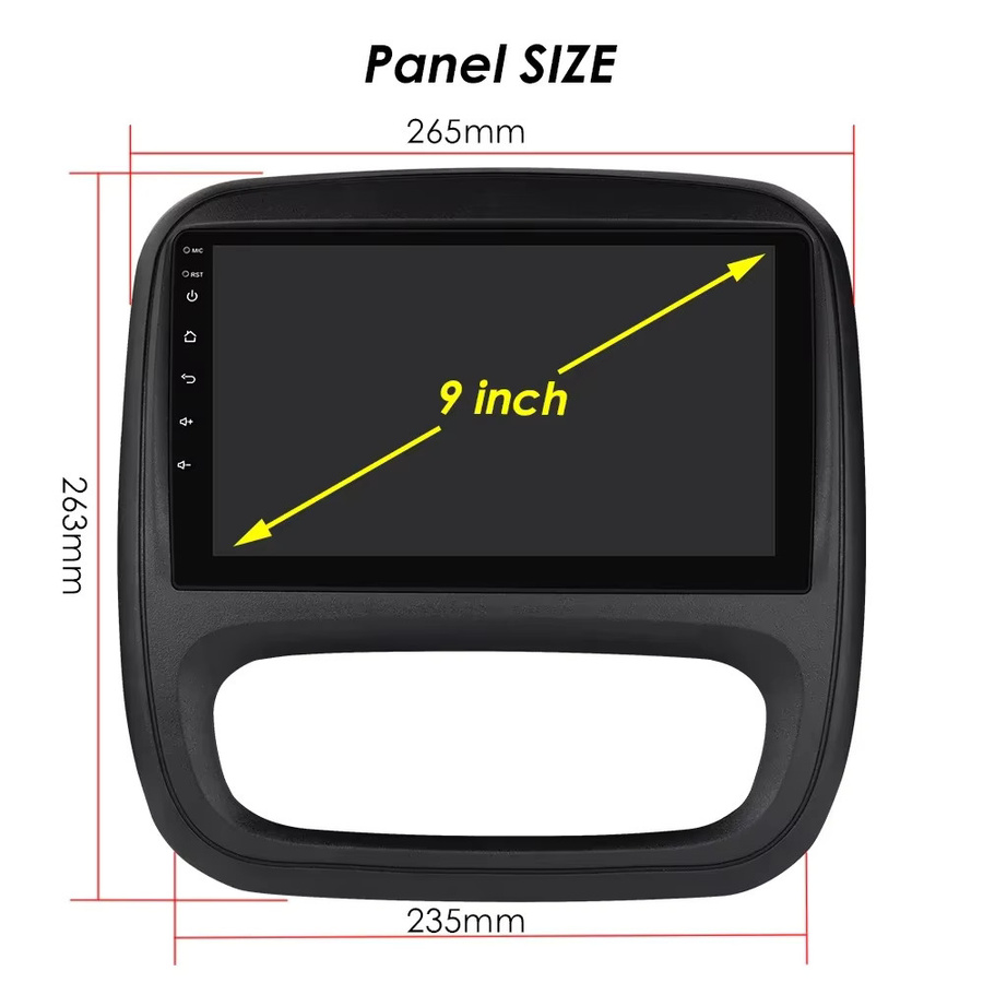 Hizpo Android 13 Autoradio mit 9 Zoll Display für Opel Vivaro B 2014-2018 und Renault Trafic 2014-2021, Schwarz, mit GPS, Bluetooth und 4G Unterstützung - Bild 4