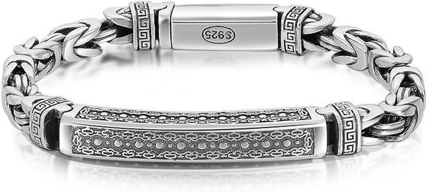 Allbestart Armband, 925 Silber, grau, Herren - Bild 1
