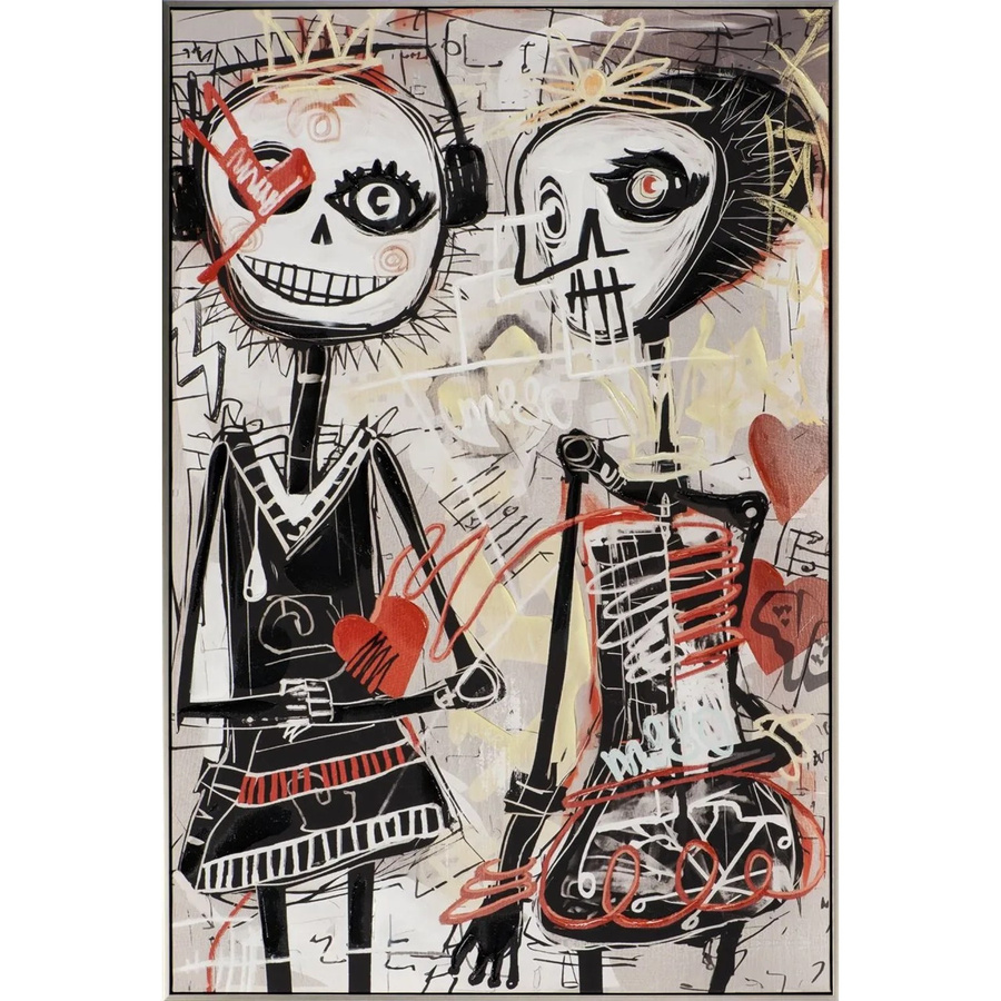 Art Universe Leinwandbild Best Friends in Multicolour, modernes Wandbild mit Illustration und Typografie, Breite: 80 cm, Höhe: 120 cm - Bild 2