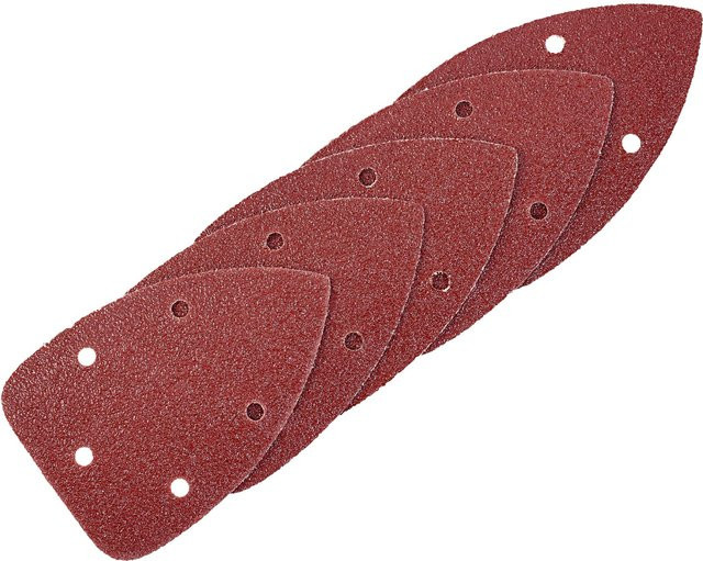 LUX-TOOLS Schleifauflage für Dreiecksschleifer, rot, B: 140 mm, H: 100 mm, K40 gelocht - Bild 1
