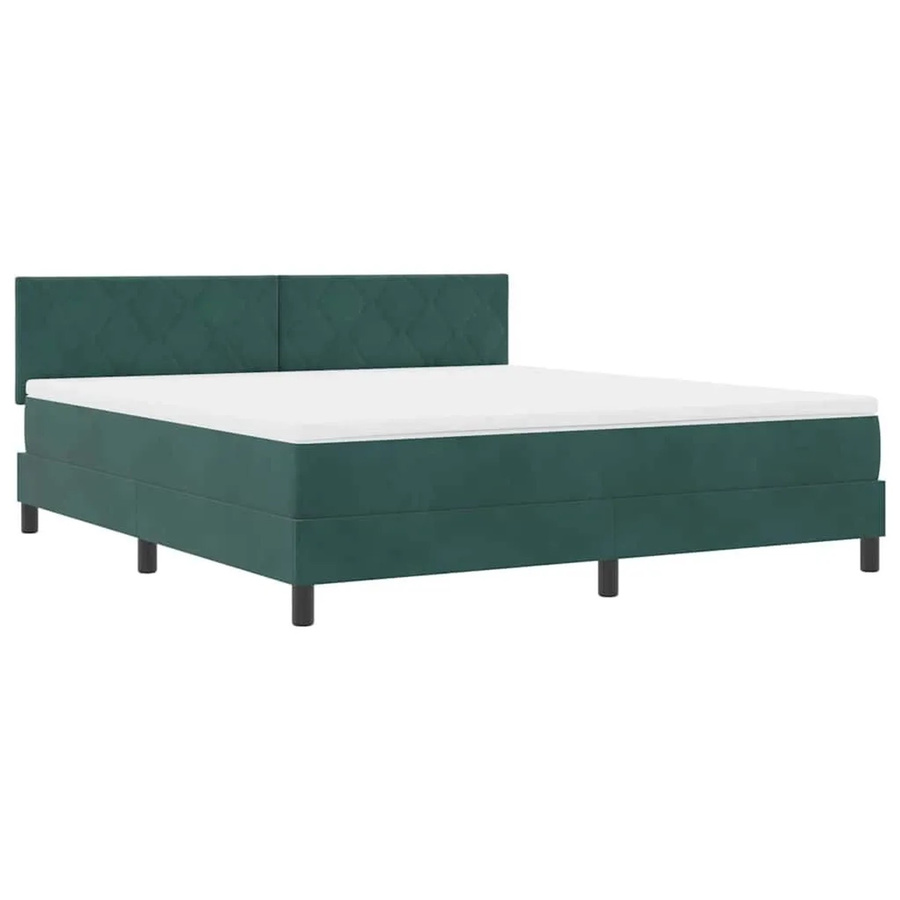 vidaXL LED Boxspringbett mit Matratze in Dunkelgrün aus Samt, B/T/H: 180 x 200 x 183 cm - Bild 2