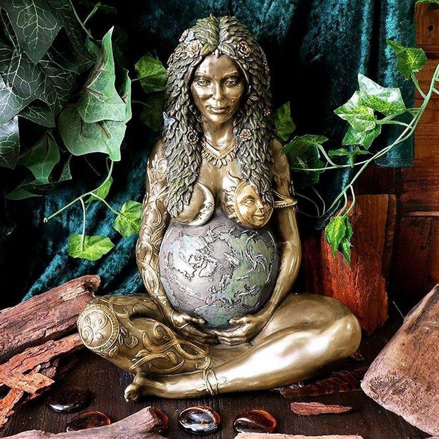 Dekorative Gaia-Statue Mutter Erde aus Polyresin in Kupfer von ZLXR - Bild 4