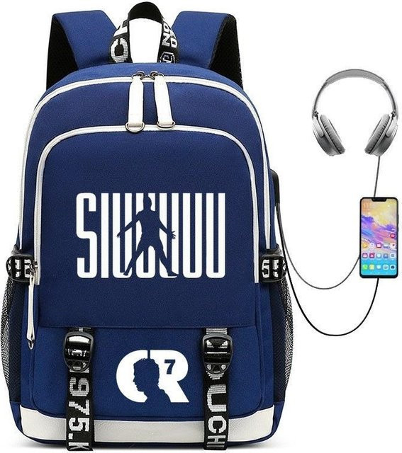 3-teiliges Schulrucksack-Set für Schüler in Blau aus Oxford-Stoff mit Schultasche, Schultergurt und Federmäppchen - Bild 1