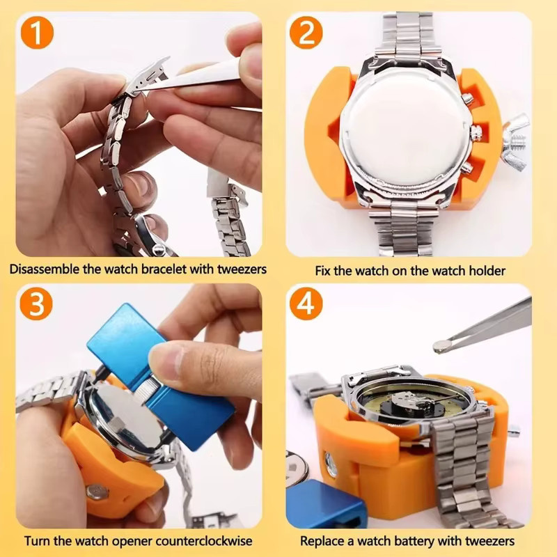 3-in-1 Reparatur-Werkzeug-Set, Uhrengehäuse-Rückseitenöffner - Bild 2