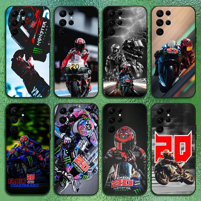 Fabio Quartararo Moto Nr. 20 Softshell Handyhülle für Samsung Galaxy S21 S22 S23 S24 S25 FE Plus in Schwarz und Multicolour - Bild 1