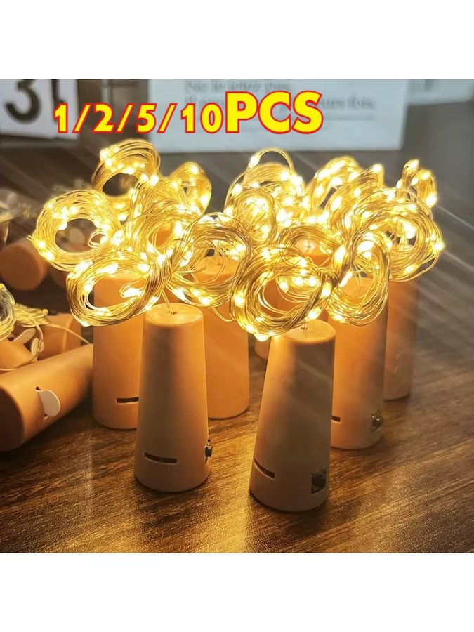 Batteriebetriebene LED Lichterkette als Wein Flaschen Stopper für Garten Party und Weihnachtsdekoration - Bild 5