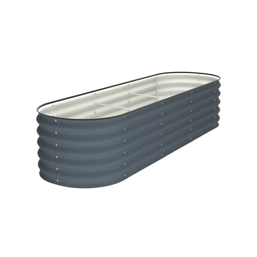 VidaAtHome.de ALVARE Hochbeet aus Metall in Graphitgrau und Silber, B/T/H: 202 x 61 x 43 cm - Bild 2
