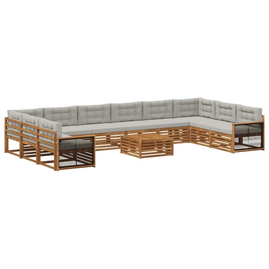 vidaXL Sofagarnitur aus Massivholz Akazie mit 11 Kissen im Latten-Design - Bild 2