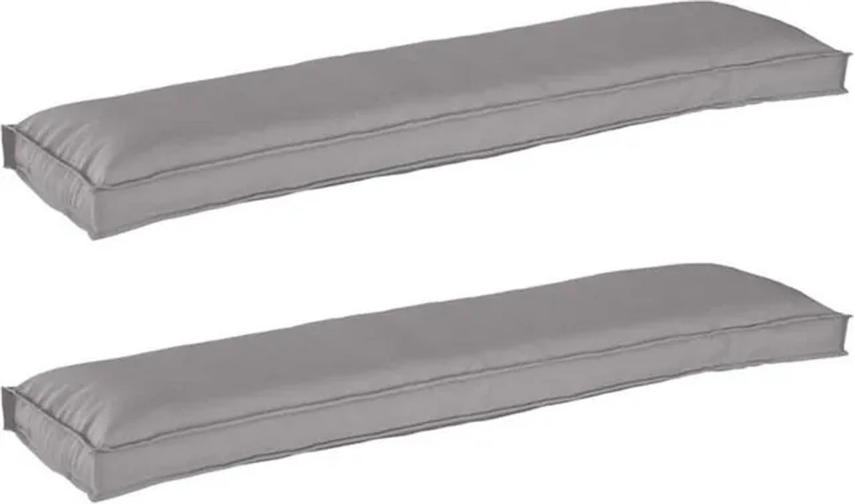 vidaxl Palettenkissen Set 2 Stück Grau aus Oxford Polyester Stoff Rechteckig B/T/H: 150 x 40 x 8 cm - Bild 1