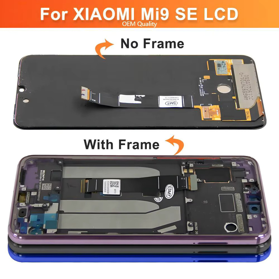 Xiaomi Mi 9 SE AMOLED LCD Display mit Touchscreen Digitizer und Rahmen in Schwarz - Bild 3