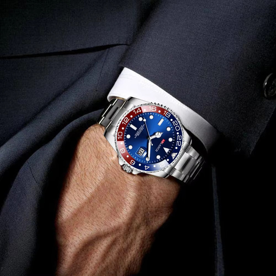 ARLANCH Armbanduhr, Quarz, Edelstahl, Schwarz, Datum, Herren - Bild 4