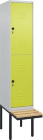 C+P Doppelstock-Spind Classic PLUS Sitzbank mit 1 Abteil, Buche-Hartholz, B/T/H: 212,0 x 40,0 x 81,5 cm - Bild 1