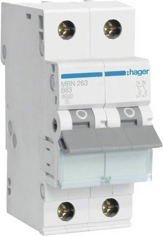 Hager MBN263 Leitungsschutzschalter 2-polig 63A 400V in Weiß - Bild 1