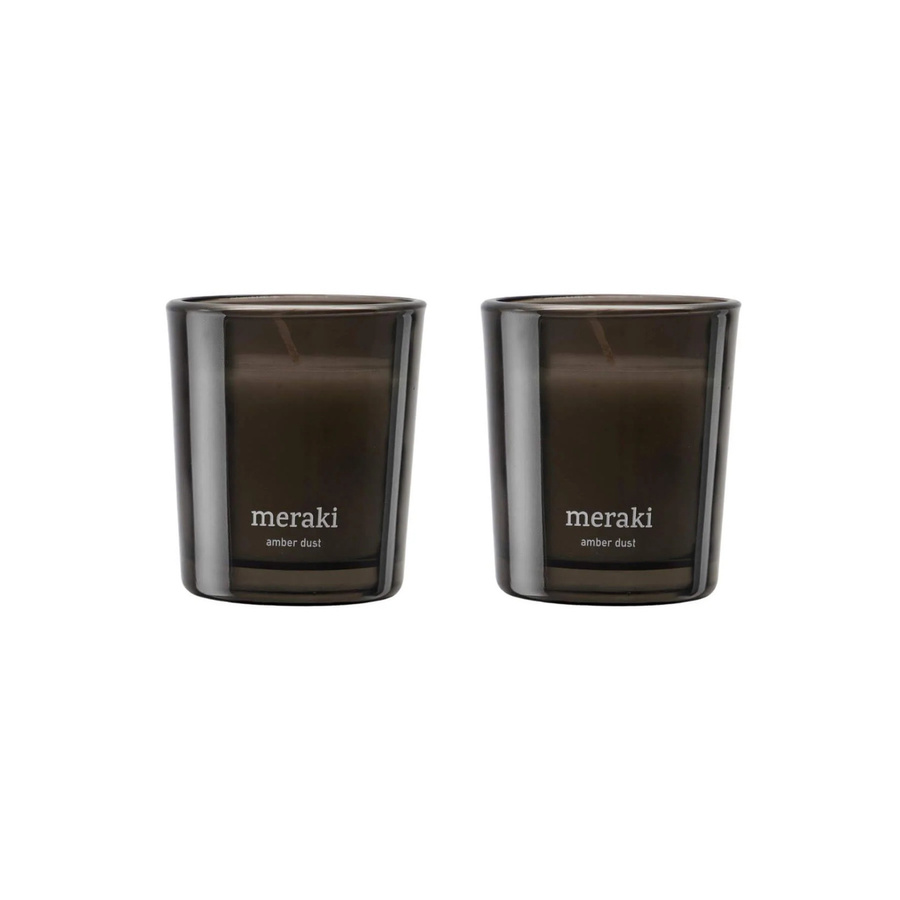 Meraki Duftkerzen Amber Dust holzig würzig in Schwarz und Braun, 2 x 60 g - Bild 1