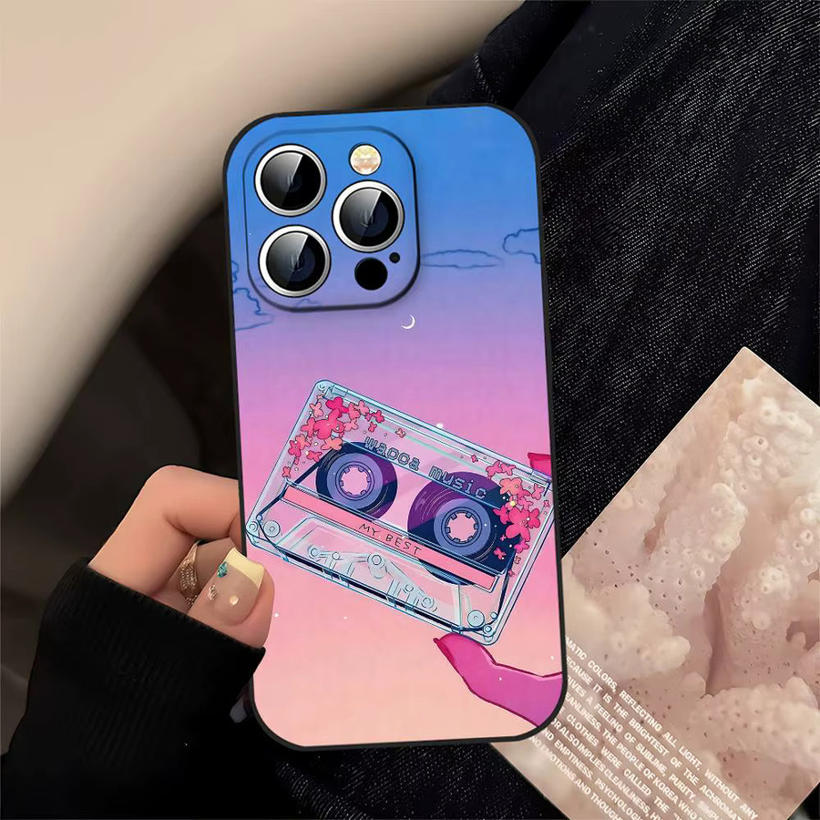 Vaporwave Art Handyhülle aus weichem TPU für Apple iPhone 11 bis iPhone 17 Pro Max Plus und Mini, Multicolor - Bild 4