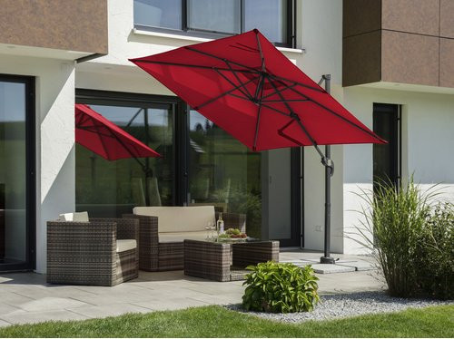 Schneider Schirme Ampelschirm Rot mit UV 50+ Sonnenschutz, B/H: 300 x 239 cm - Bild 2