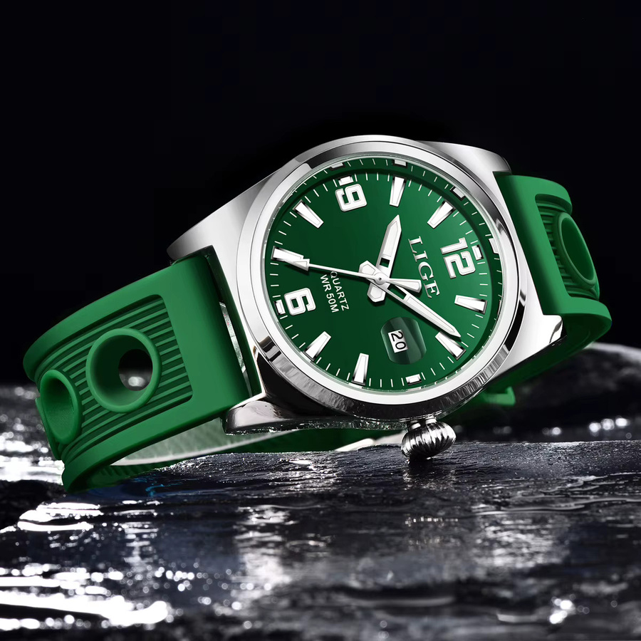 LIGE Armbanduhr Automatik, Silikon, Datum, Herren - Bild 6
