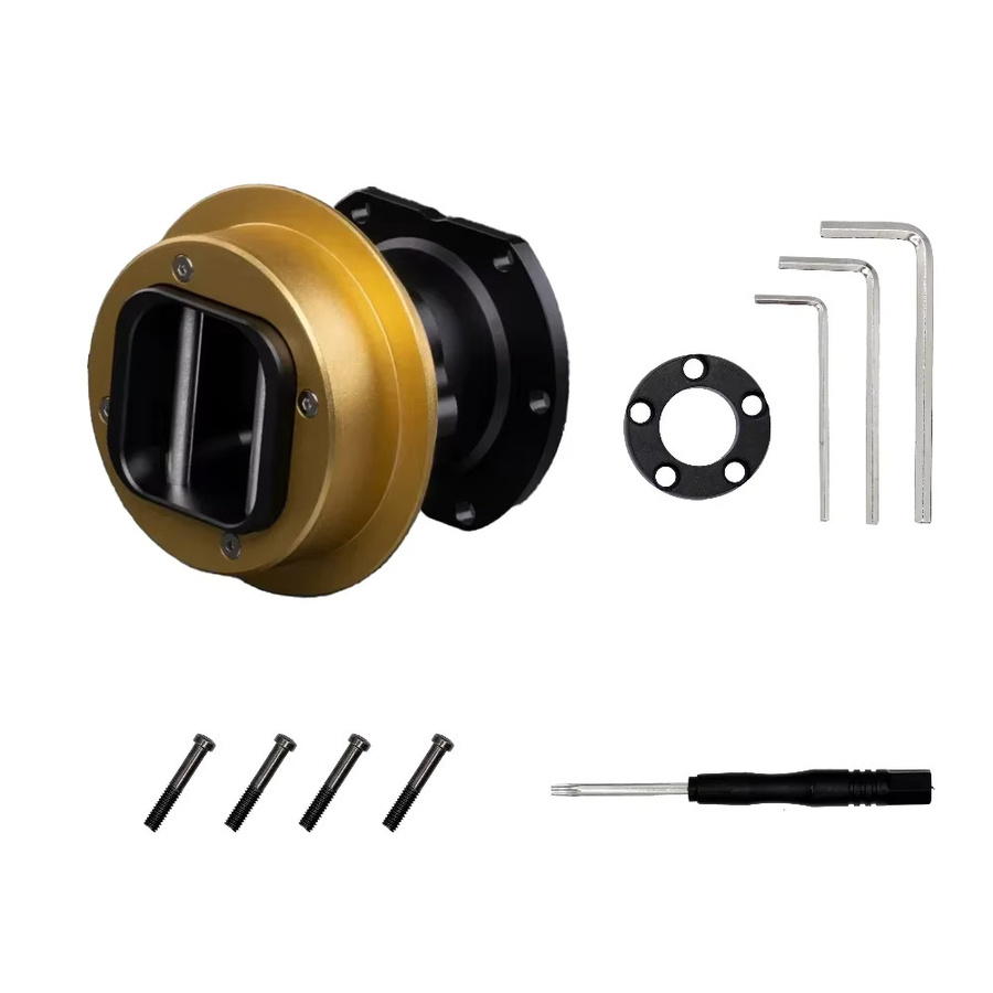 Fanatec QR2 Pro Wheel-Side Schnellverschluss für Lenkräder aus Aluminiumlegierung in Schwarz und Gold - Bild 1