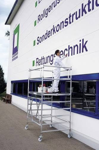 MUNK Günzburger Steigtechnik Klappgerüst aus Aluminium in Silber, Arbeitshöhe max. 6,8 m, B: 180,0 cm, T: 75,0 cm - Bild 1