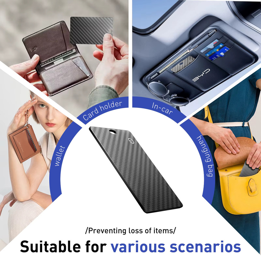 MOSON Ultradünne GPS-Ortungs-Smart-Tag Brieftaschen-Tracking-Karte für Android und iOS in Schwarz - Bild 6