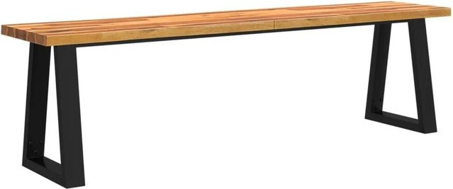 DELUKE Sitzbank LOKI aus Akazien-Massivholz mit Baumkante, Farbe Braun-antik, Breite: 160 cm - Bild 1