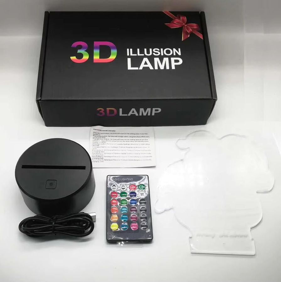 Nighdn 3D Motorrad Nachtlicht mit Fernbedienung, LED Tischlampe in Multicolour, dekorative Acryl Lampe für das Kinderzimmer - Bild 4