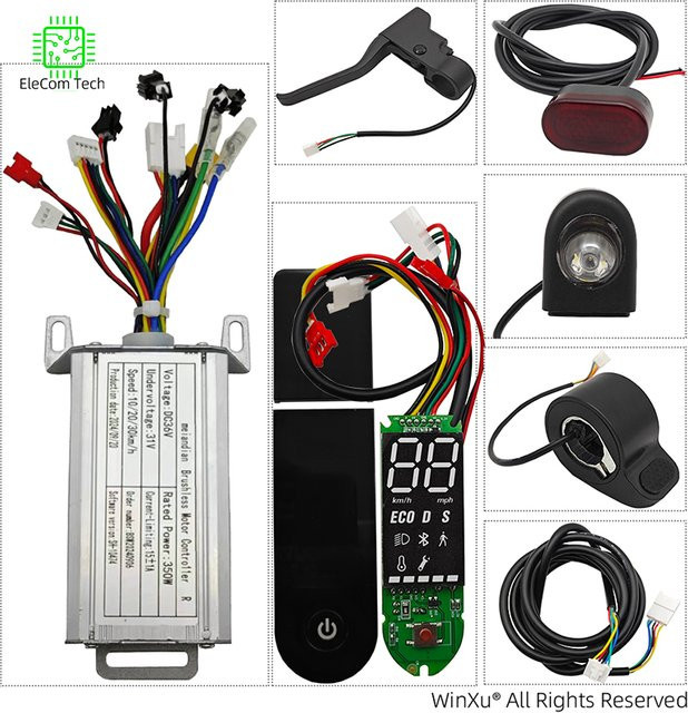 Xiaomi M365 Elektroroller Reparatur-Kit mit bürstenlosem Motor, Universal Controller und LED Dashboard in Silber, 36V 350W - Bild 1