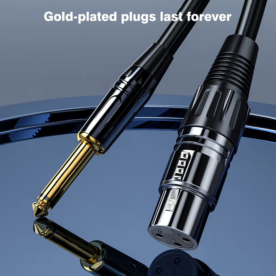 byscoon Symmetrisches XLR auf 6,5 mm Klinke Audiokabel in Schwarz für Mikrofon, Lautsprecher und Verstärker - Bild 3