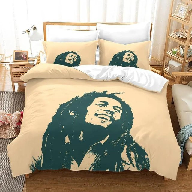 Bob Marley Bettwäsche Set mit Motiv Musiklegende Jamaika, Mehrfarbig, B/H: 135 x 200 cm - Bild 1