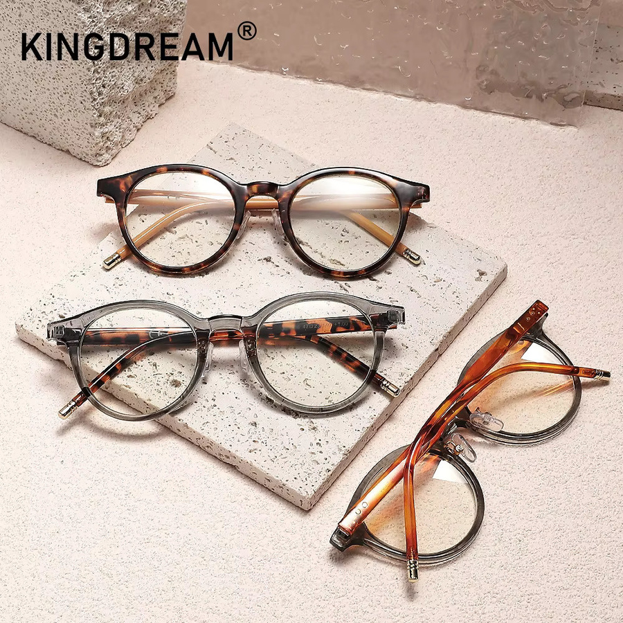 KINGDREAM Lesebrille, Rund, Vollrand, Kunststoff, Unisex, transparent, brown - Bild 3