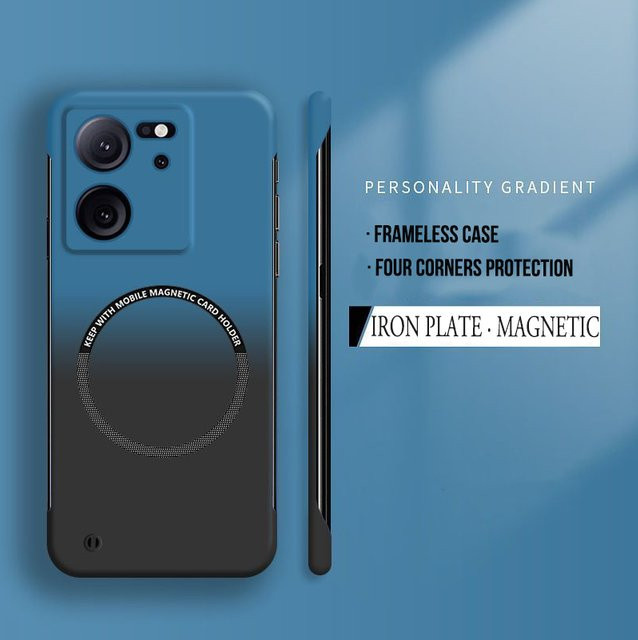Rahmenlose Handyhülle mit Farbverlauf und Magnetfunktion für Xiaomi Mi 13T, 12T, 13, 11 Lite und Poco F5 Pro in Pink oder Blau - Bild 1