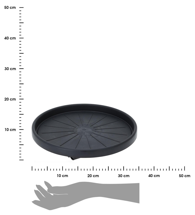 Runder Pflanzenrollwagen aus Kunststoff Durchmesser: 35 cm, Höhe: 7 cm - Bild 2