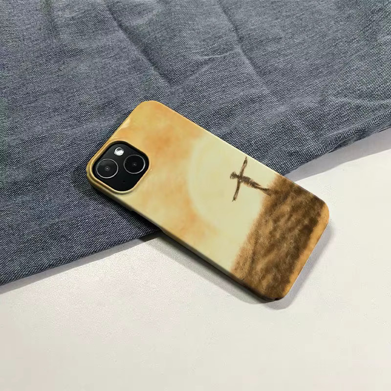 TROPLET Handyhülle mit Sonnenuntergang und Vogelscheuche Motiv in Beige für iPhone 11 bis iPhone 17 Pro Max - Bild 2