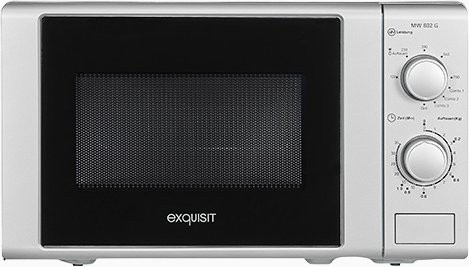 Exquisit MW 802 Gsi Mikrowelle mit Grill in Silber, B/T/H: 43,9 x 34,0 x 34,0 cm - Bild 1