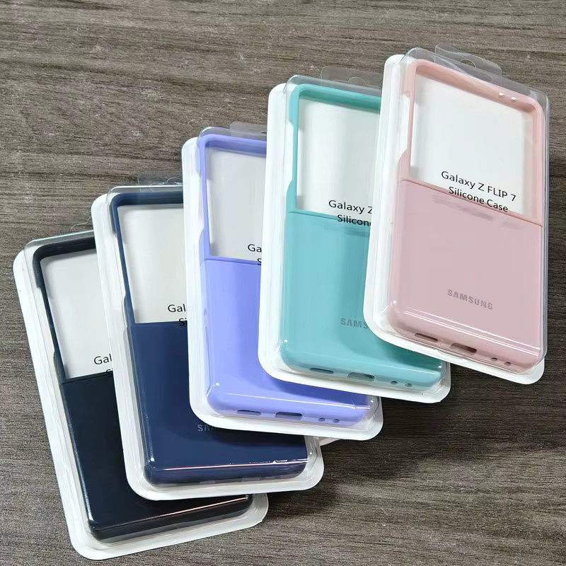 Samsung Galaxy Z Flip 5 6 7 5G Hülle aus weichem Flüssigsilikon in Blau und Multicolour, stoßfeste Soft-Touch Schutzhülle - Bild 3
