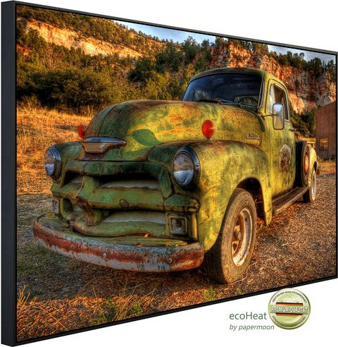 papermoon EcoHeat Infrarotheizung Vintage Pick Up Truck, bunt mit Matt-Effekt, App-Steuerung und Überhitzungsschutz - Bild 1