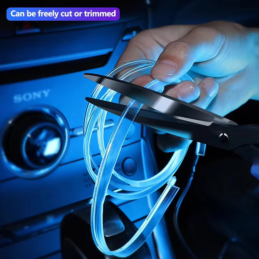 Flexible LED Ambientebeleuchtung für dein Auto mit USB-Anschluss als DIY Kaltlicht-Linie zur Innenraum-Dekoration - Bild 2