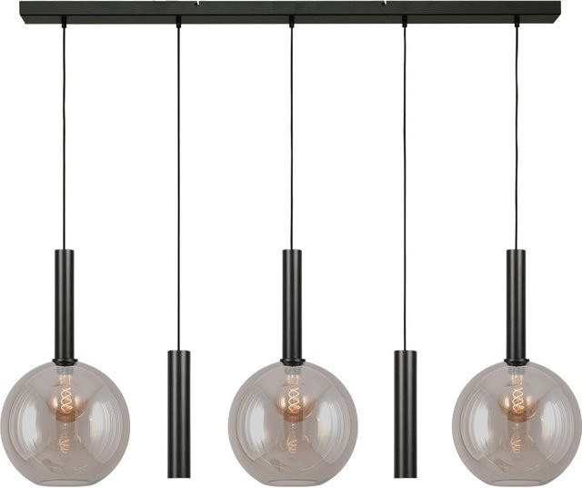 Masterlight Bella 2 3/2 Pendelleuchte 5-flammig in Gold und Schwarz matt mit Glas in Gold Fumé - Bild 1