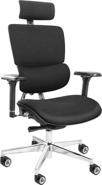 CLOUVOU MasterSeat Ergonomischer Bürostuhl mit Armlehnen und Rollen in Schwarz - Bild 1