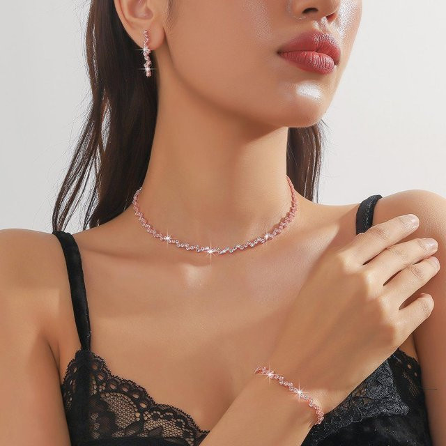 Lucky Star Jewelry Schmuck-Set, Messing, Roségold, Zirkonia, Damen - Bild 1