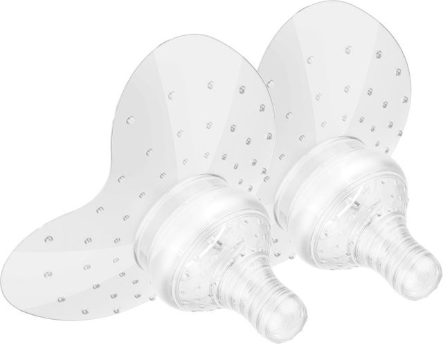 2 Stück Brustwarzenhütchen von TOMTOP JMS zum Stillen, transparent, Silikon, BPA-frei, Durchmesser: 25 mm - Bild 1