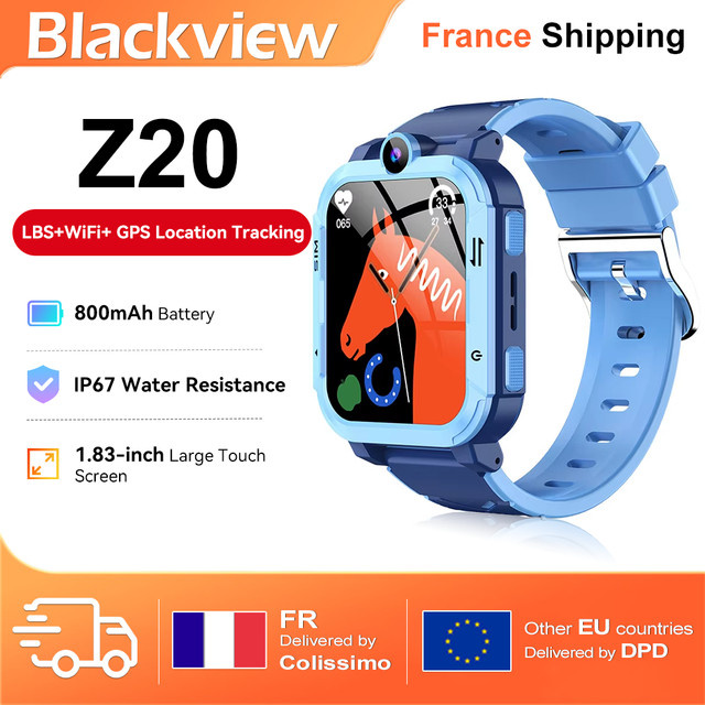 Blackview Z20 Smartwatch für Kinder mit GPS, WIFI, Videoanruf und SOS-Funktion in Schwarz oder Blau mit 1,83 Zoll Display - Bild 1