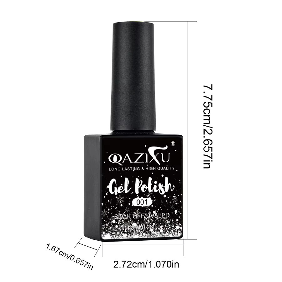 QAZIXU Snow Nagellack, 8 ml, weiß, rosa, glitzernd - Bild 3