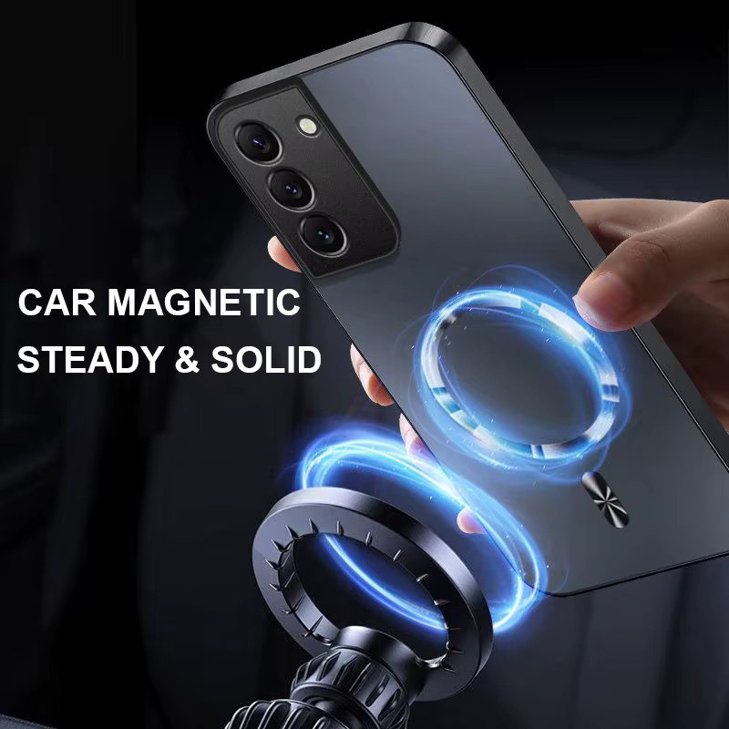 LYYDFUMAN Magnetische Silikonhülle für Samsung Galaxy S26 S25 S24 S23 S22 S21 Edge Ultra Plus in Silber, Stoßfeste Hartschale mit kabellosem Laden - Bild 3