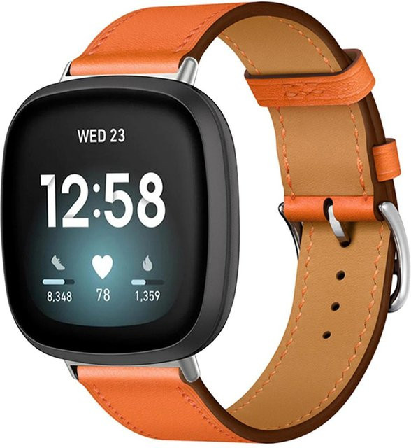LUJING Uhrenarmband Leder, orange, Unisex - Bild 1